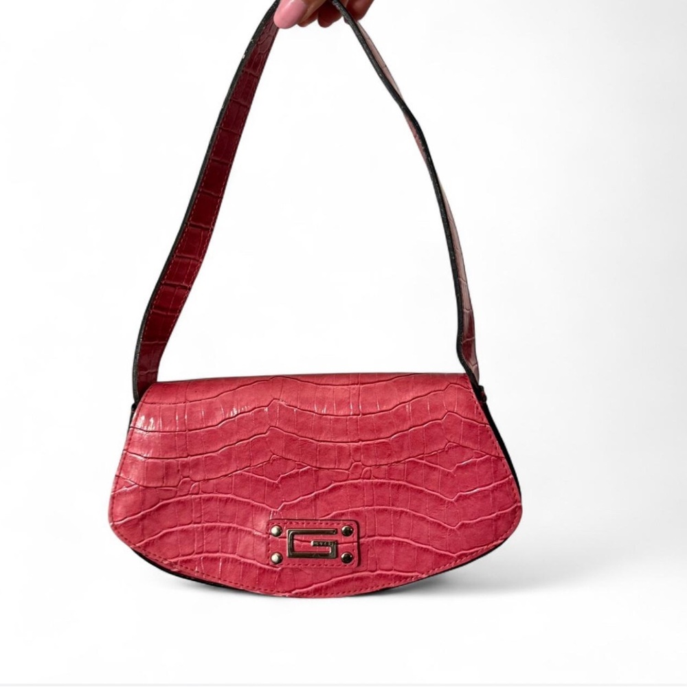Guess Pink Shoulder Bag with Silver Hardware